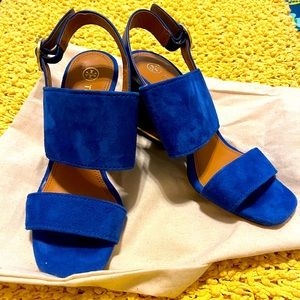 Tory Burch Blue Suede Heels size 6